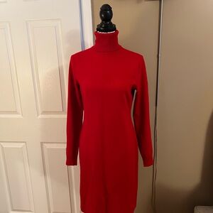 (SOLD) Ralph Lauren Blue Label Womens Cashmere Sweater Dress Italy - Red Large